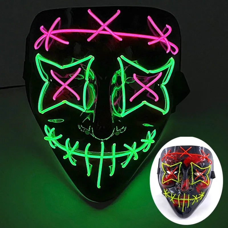 Wireless Halloween Neon Led Purge Mask