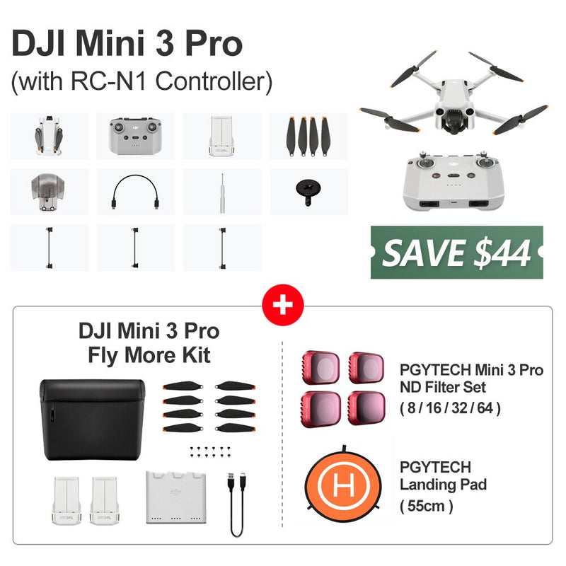 DJI Mini 3 Pro Drone 4K Professional GPS Quadcopter 60fps HD Video Photo 34min Max Flight Time Tri-Directional Obstacle Sensing - Mike Armstrong