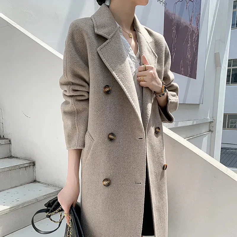 New Cashmere Coat Women's Classic Double-breasted - Mike Armstrong