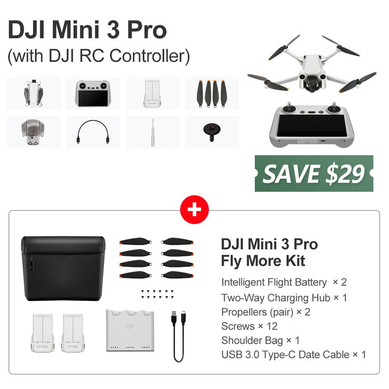 DJI Mini 3 Pro Drone 4K Professional GPS Quadcopter 60fps HD Video Photo 34min Max Flight Time Tri-Directional Obstacle Sensing - Mike Armstrong