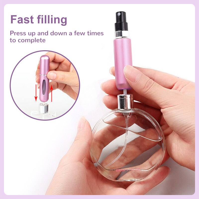 5/8ml Perfume Spray Bottle Mini Portable Refillable Aluminum Atomizer Bottle Container Perfume Refill Travel Cosmetic Tool - Mike Armstrong