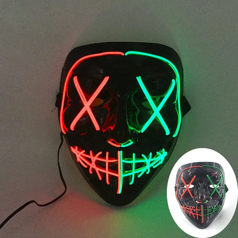 Wireless Halloween Neon Led Purge Mask