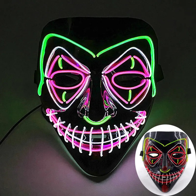 Wireless Halloween Neon Led Purge Mask