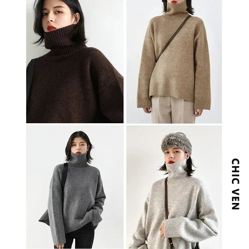 Women's Sweater Loose Turtleneck - Mike Armstrong