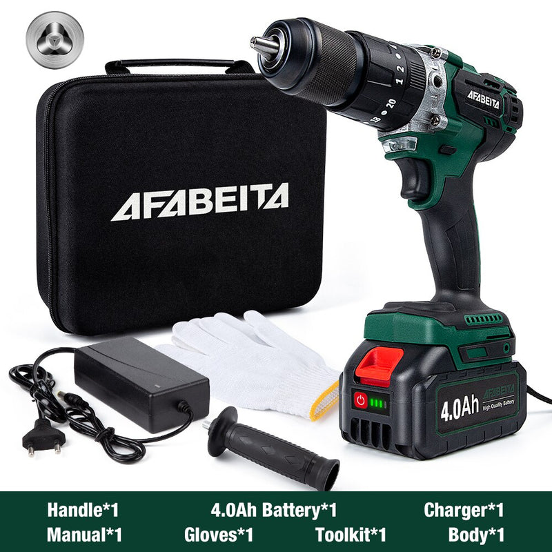 3 in 1 Brushless Motor Impact Drill 21V Cordless Screwdriver Power Tools With 3.0AH Lithium Battery