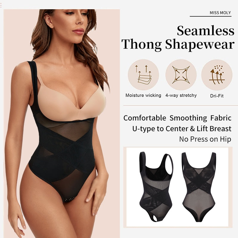 Mesh Thongs Bodysuit Shapewear Women - Mike Armstrong