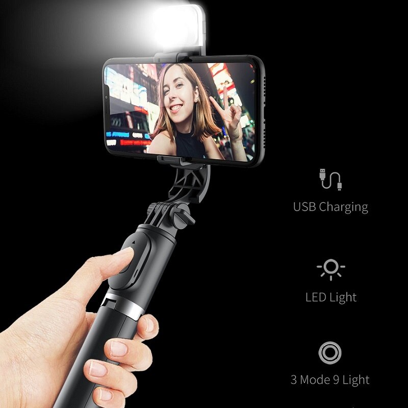 6 in 1 Wireless Bluetooth Selfie Stick foldable mini tripode - Mike Armstrong