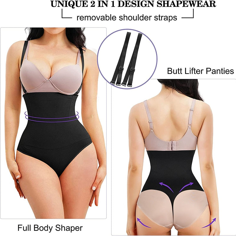 Sexy Body Shapewear Thong Waist Trainer Corset Open Bust Body Shaper Seamless Invisible Bodysuit Slimming Belly Underwear Faja - Mike Armstrong