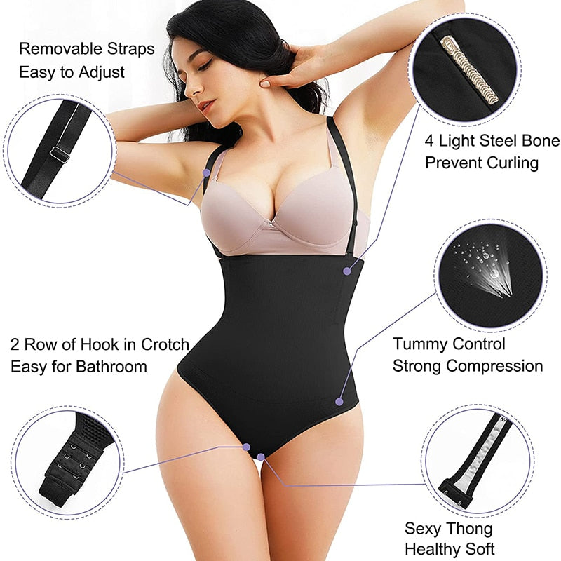 Sexy Body Shapewear Thong Waist Trainer Corset Open Bust Body Shaper Seamless Invisible Bodysuit Slimming Belly Underwear Faja - Mike Armstrong