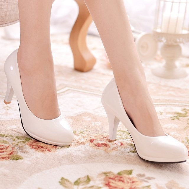 High Heels Shoes Women White Wedding - Mike Armstrong