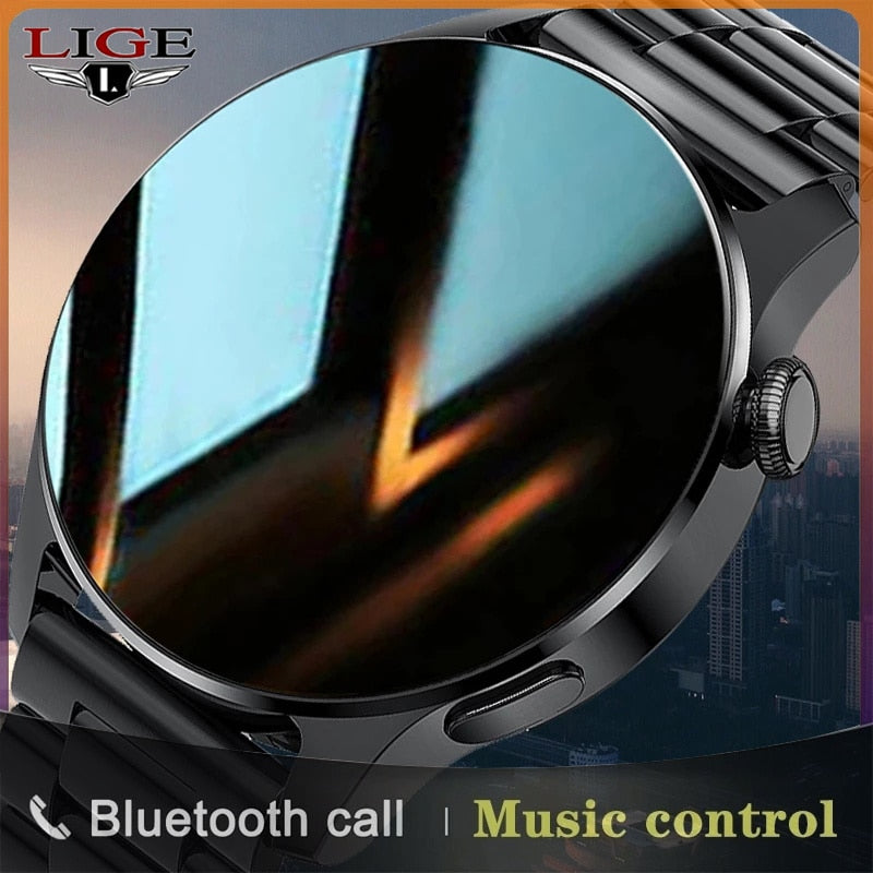 LIGE 2022 New Luxury Fashion Men's Smart Watch Bluetooth Smart Heart Rate Monitoring IP67 Waterproof Watch Men's Call + Box - Mike Armstrong