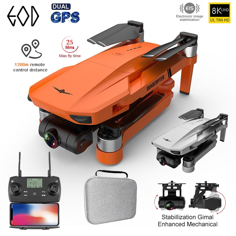 GPS Drone 4k Profesional 8K HD Camera 2-Axis Gimbal Anti-Shake Aerial Photography Brushless Foldable Quadcopter 1.2km