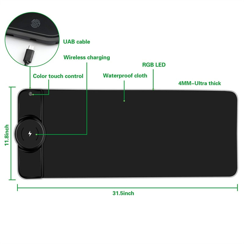 15W Wireless Charging Mouse Pad - Mike Armstrong