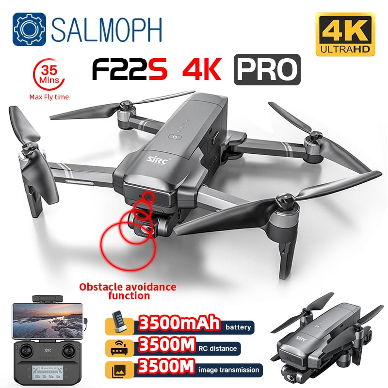 SJRC F22S 4K Pro Drone With Camera Obstacle Avoidance 3.5KM 2-axis EIS Gimbal 5G WIFI GPS FPV Quadcopter Professional RC Dron - Mike Armstrong