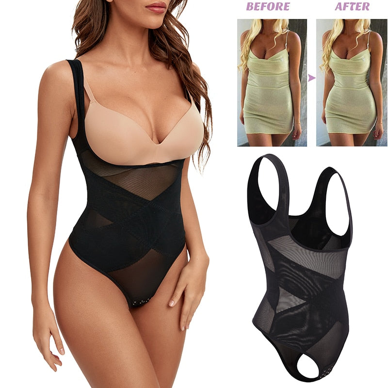 Mesh Thongs Bodysuit Shapewear Women - Mike Armstrong