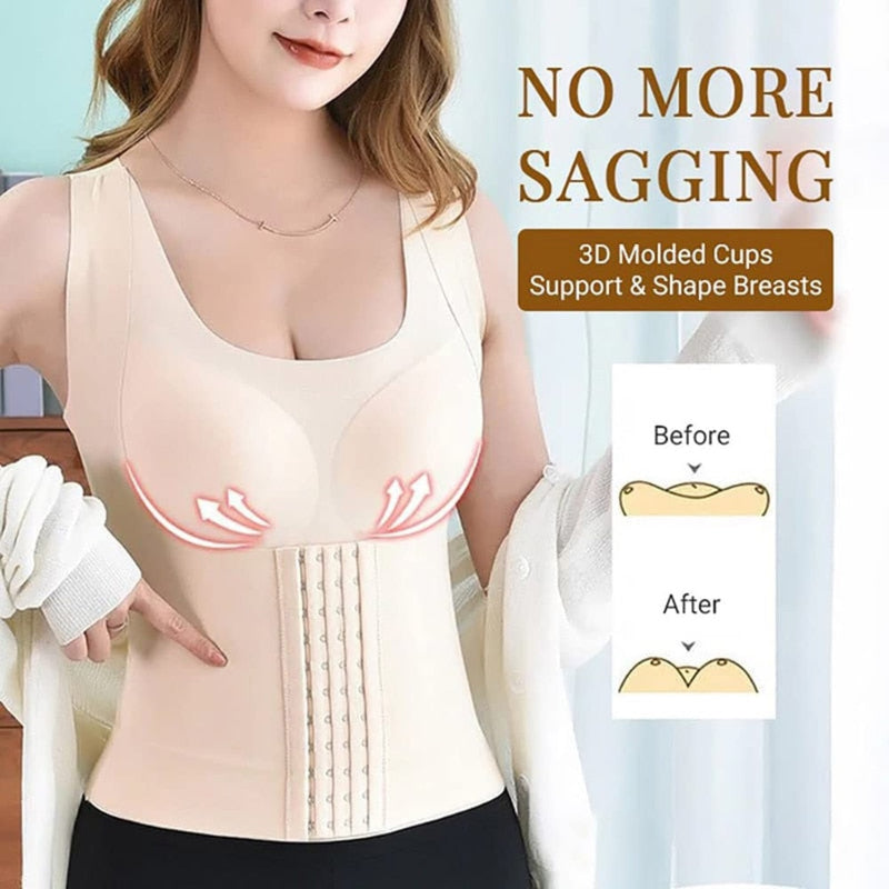 4-in-1 Waist Buttoned Bra Shapewear Seamless for Women - Mike Armstrong